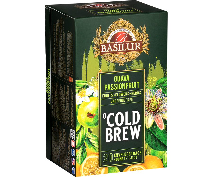 Basilur Cold Brew Guava Passionfruit Tea, 20 Count Tea Bags