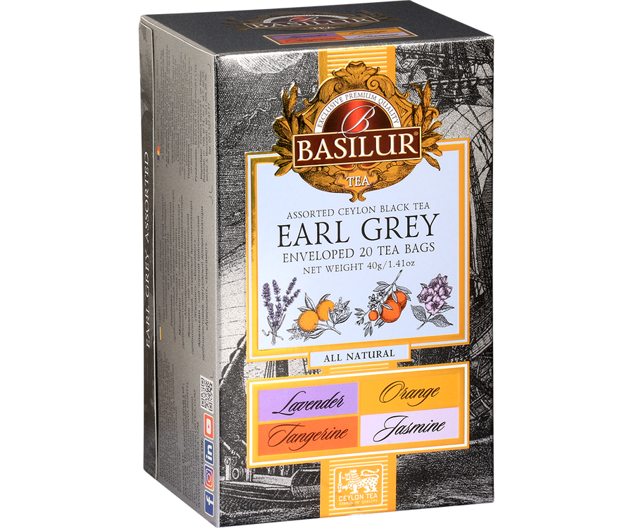 Basilur Earl Grey Collection Assorted Tea, 20 Count Tea Bags