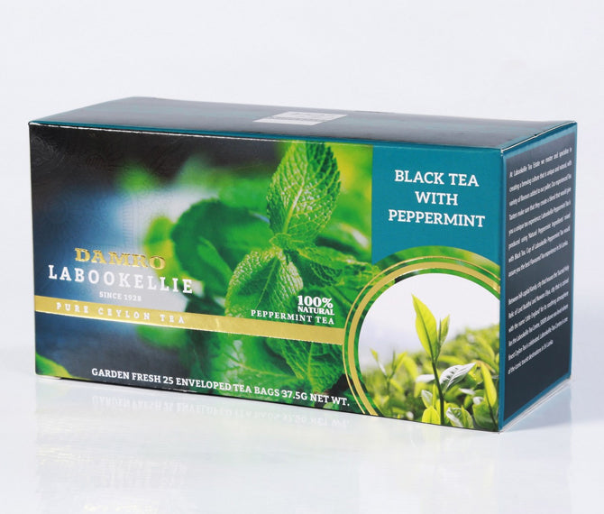 Damro Labookellie Peppermint Flavoured Pure Ceylon Black Tea, 25 Count