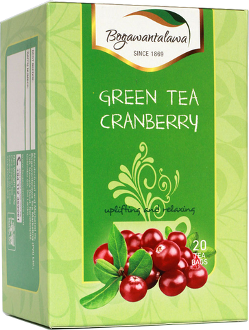Bogawantalawa Cranberry Flavoured Green Tea, 20 Count Tea Bags