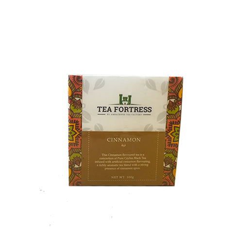 Tea Fortress Cinnamon Flavoured Pure Ceylon Black Tea, Loose Tea 100g