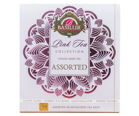 Basilur Pink Tea Assorted, 40 Count Tea Bags