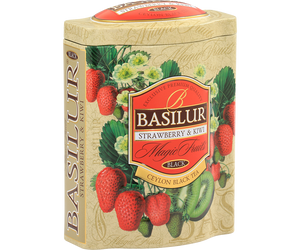 Basilur Magic Fruits Strawberry and Kiwi Flavoured Ceylon Tea Tin Caddy