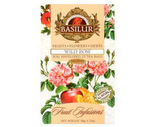 Basilur Fruit Infusions Wild Rose Tea, 25 Count Tea Bags