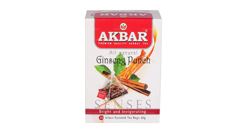 Akbar Ginseng Punch Infusion Tea, 20 Count Tea Bags