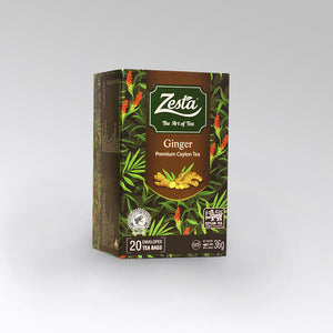 Zesta Ginger Flavoured Ceylon Black Tea, 20 Count Tea Bags