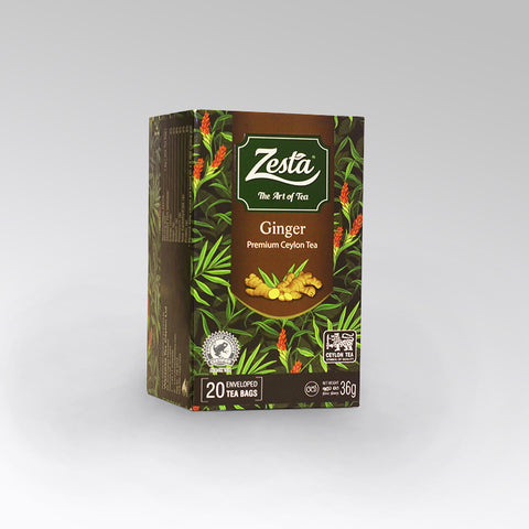 Zesta ジンジャー風味のセイロン紅茶、25 カウント ティーバッグ