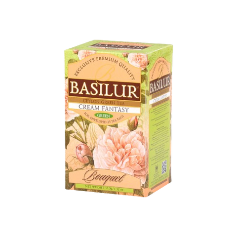 Basilur Cream Fantasy Pure Ceylon Green Tea, 25 Count Tea Bags ...