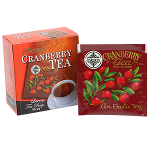 Mlesna Cranberry Flavoured Ceylon Tea, 10 Count Tea Bags
