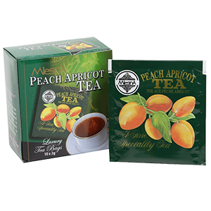 Mlesna Peach Apricot Flavoured Ceylon Tea, 10 Count Tea Bags