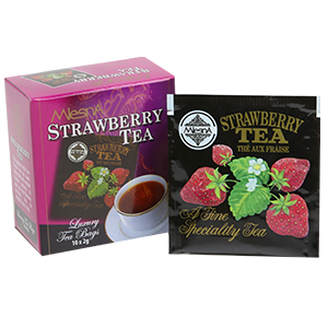Mlesna Strawberry Flavoured Ceylon Tea, 10 Count Tea Bags