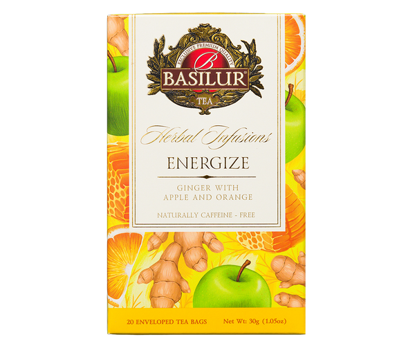 Basilur Energize Herbal Tea, 20 Count Tea Bags
