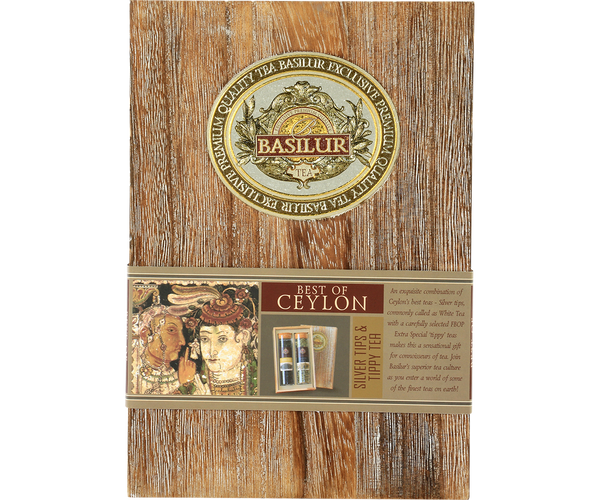 Basilur Luxury Silver Tips and Tippy Tea Wooden Gift Box