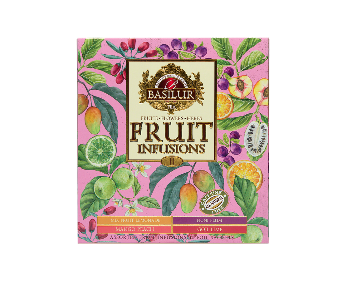 Basilur Assorted Fruit Infusion Tea Volume 2, 40 Count Tea Bags