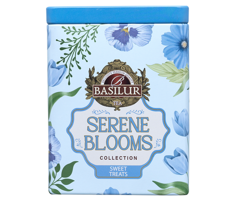 Basilur Serene Blooms Sweet Treats Luxury Tin Caddy, Loose Leaf Green Tea 75g