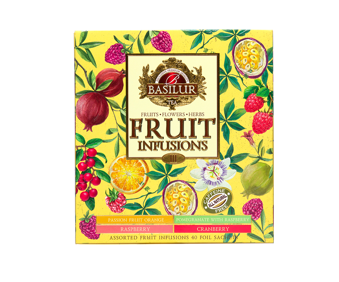 Basilur Assorted Fruit Infusion Tea Volume 3, 40 Count Tea Bags