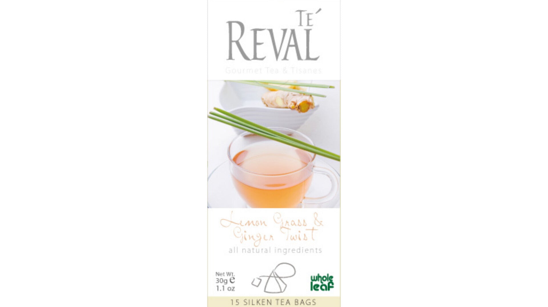 Te Reval Lemongrass And Ginger Twist Tea, 15 Count Tea Bags