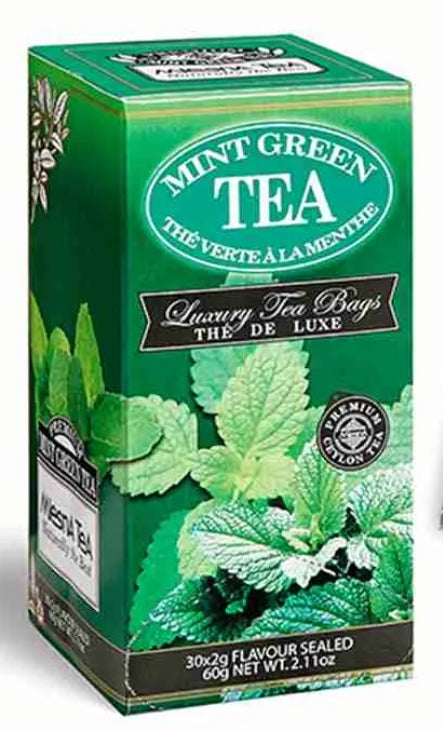 Mlesna Mint Ceylon Green Tea, 30 Count Tea Bags