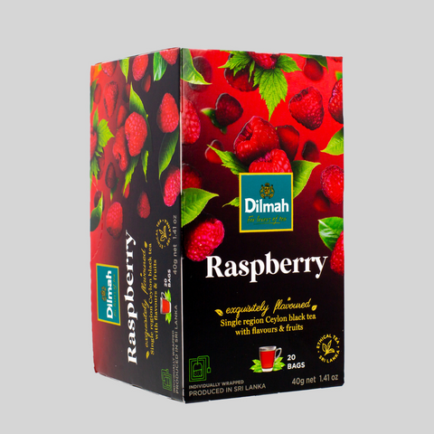 Dilmah Raspberry Flavoured Ceylon Black Tea, 20 Count Tea Bags