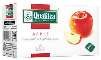 Qualitea Apple Flavoured Ceylon Black Tea, 20 Count Tea Bags