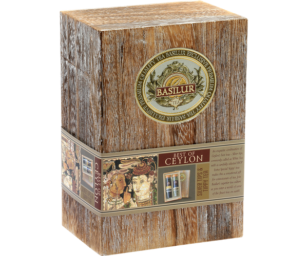 Basilur Luxury Silver Tips and Tippy Tea Wooden Gift Box