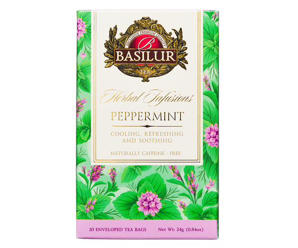 Basilur Peppermint Herbal Tea, 20 Count Tea Bags