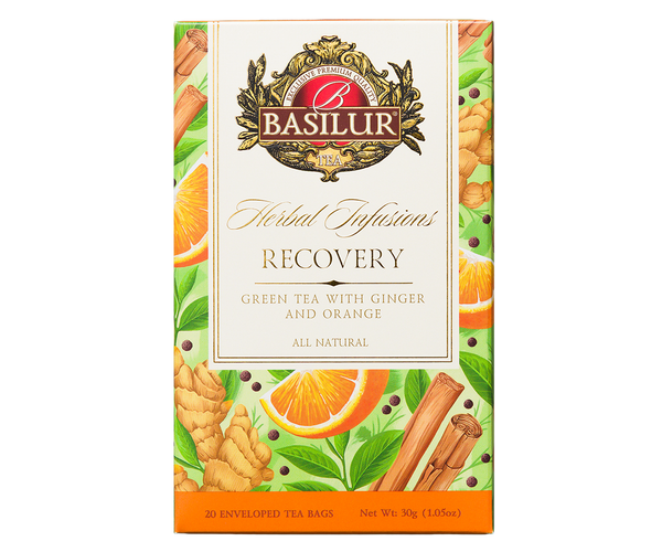Basilur Recovery Herbal Tea, 20 Count Tea Bags