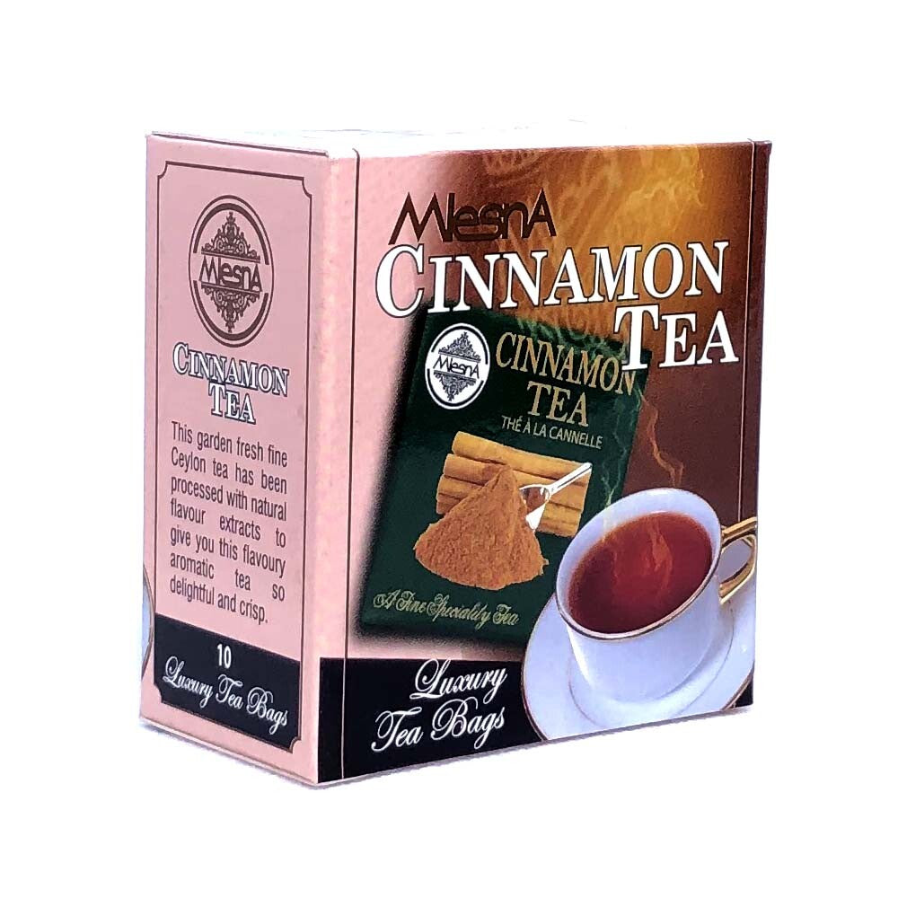 Mlesna Cinnamon Flavoured Ceylon Tea, 10 Count Tea Bags