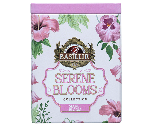 Basilur Serene Blooms Secret Bloom Luxury Tin Caddy , Loose Leaf Black Tea 75g
