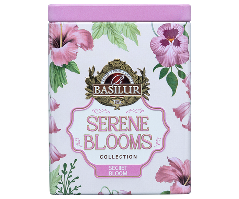 Basilur Serene Blooms Secret Bloom Luxury Tin Caddy , Loose Leaf Black Tea 75g