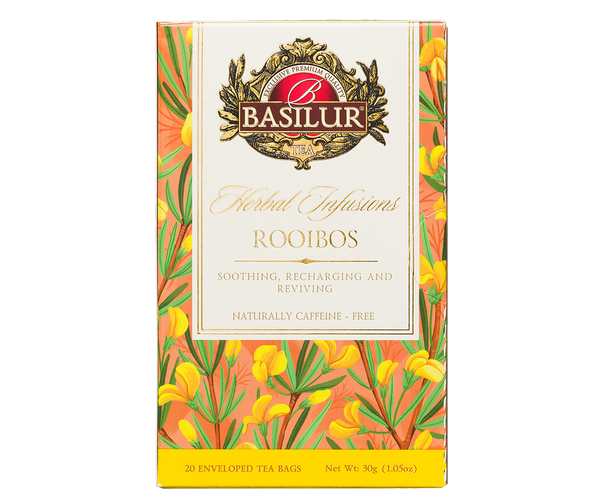 Basilur Rooibos Herbal Tea, 20 Count Tea Bags