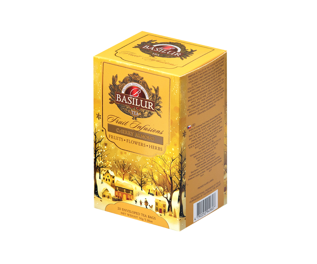 Basilur Fruit Infusions Christmas Flavors Cherry Almond Tea, 20 Count Tea Bags