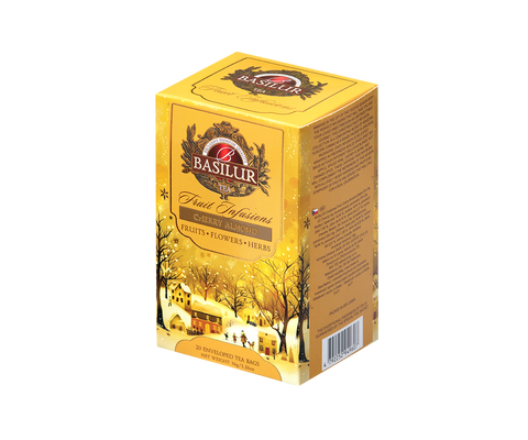 Basilur Fruit Infusions Christmas Flavors Cherry Almond Tea, 20 Count Tea Bags