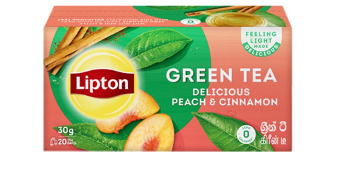 Lipton Peach And Cinnamon Green Tea , 20 Count Tea Bags