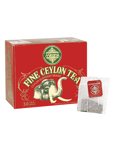 Mlesna Fine Ceylon Tea Elephant Brand, 50 Count Tea Bags