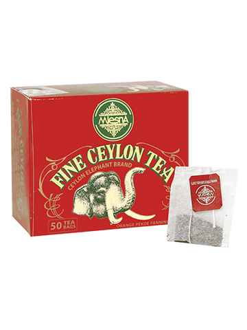 Mlesna Fine Ceylon Tea Elephant Brand, 50 Count Tea Bags