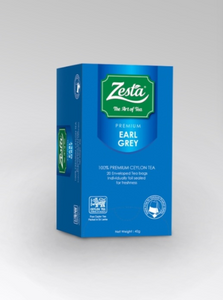 Zesta Premium Earl Grey Ceylon Black Tea, 20 Count Tea Bags