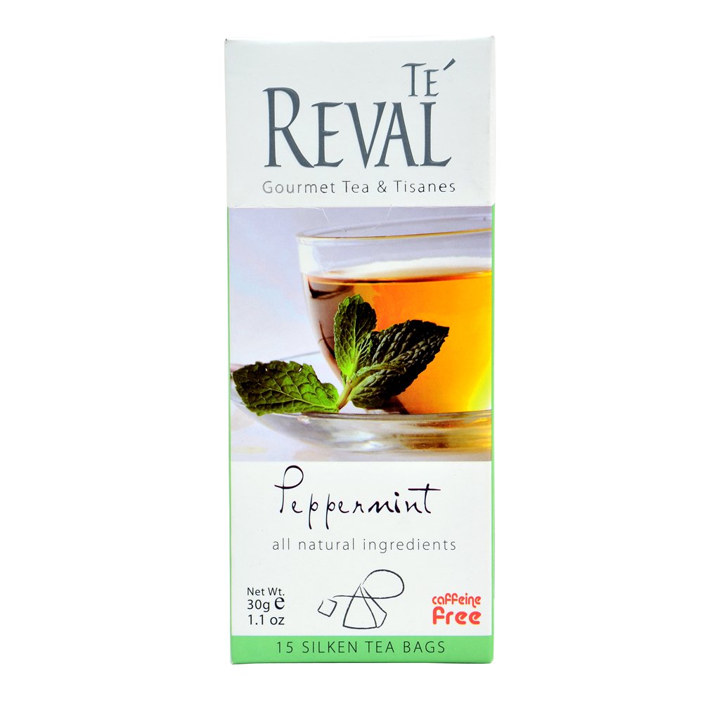 Te Reval Peppermint Herbal Infusion Tea, 15 Count Tea Bags