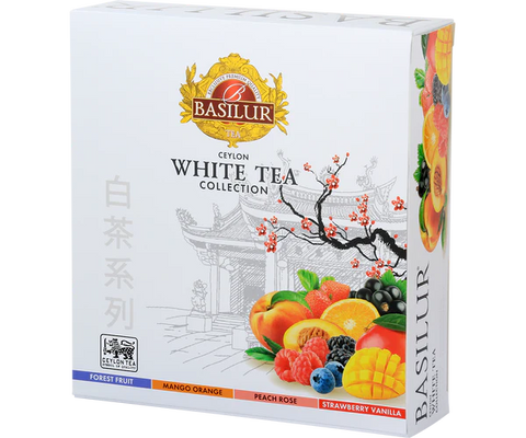 Basilur White Tea Collection Assorted Tea, 40 Count Tea Bags