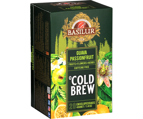 Basilur Cold Brew グァバ パッションフルーツ ティー、20 カウント ティーバッグ