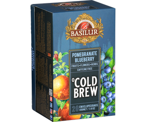 Basilur Cold Brew ザクロ ブルーベリー ティー、20 カウント ティーバッグ