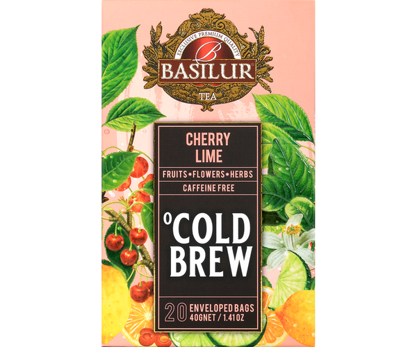Basilur Cold Brew Cherry Lime Tea, 20 Count Tea Bags