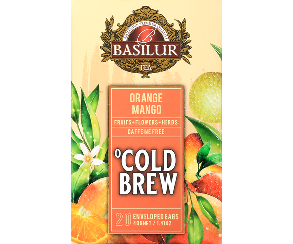 Basilur Cold Brew オレンジ マンゴー ティー、20 カウント ティーバッグ