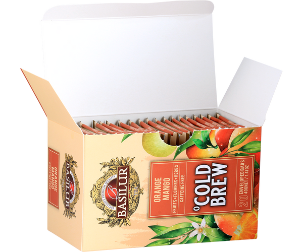 Basilur Cold Brew Orange Mango Tea, 20 Count Tea Bags
