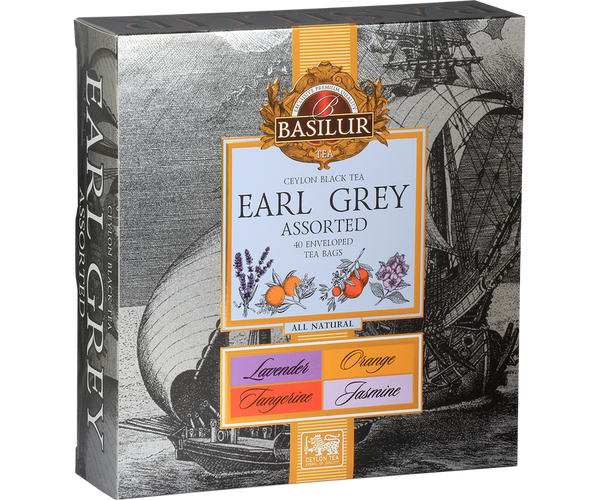 Basilur Earl Grey Collection Assorted Tea, 40 Count Tea Bags