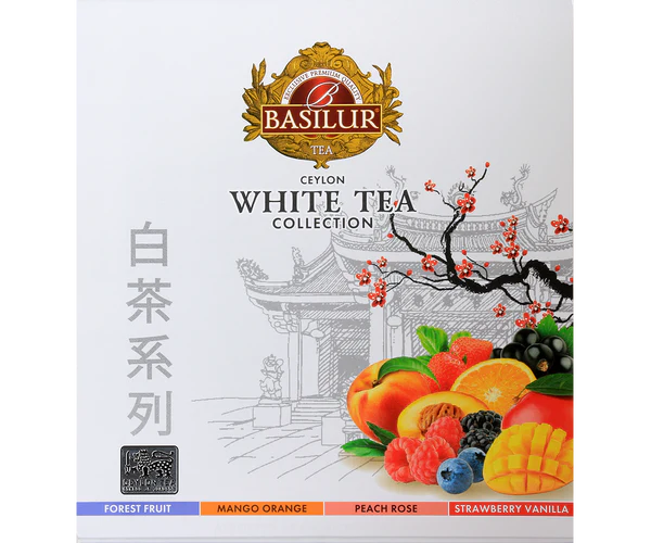 Basilur White Tea Collection Assorted Tea, 40 Count Tea Bags