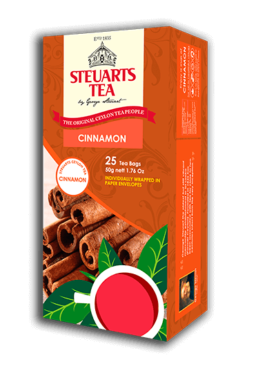 Steuarts シナモン風味のセイロン紅茶、25 カウント ティーバッグ