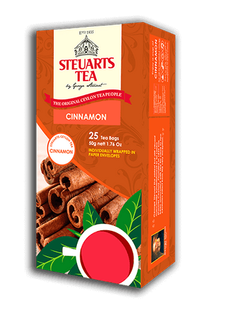 Steuarts シナモン風味のセイロン紅茶、25 カウント ティーバッグ