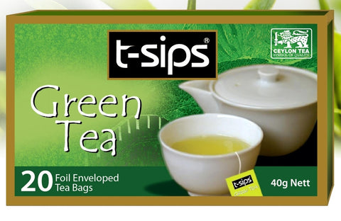 T-sips セイロン緑茶、20 カウント ティーバッグ