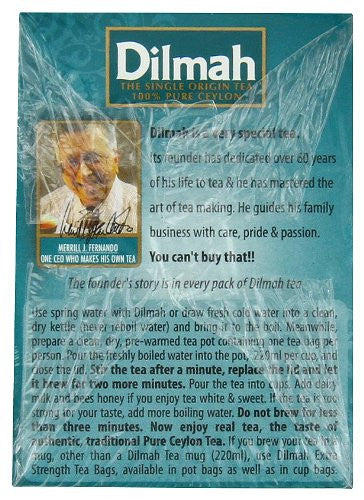 Dilmah Premium 100% Pure Ceylon Tea, 50 Count Tea Bags